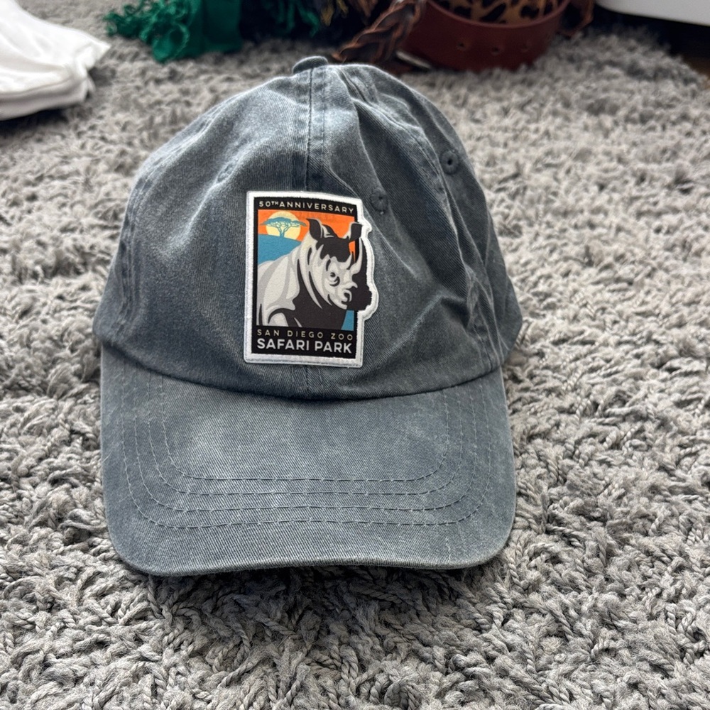 San Diego Zoo Safari Park Rhino Patch Baseball Cap - Slate Gray